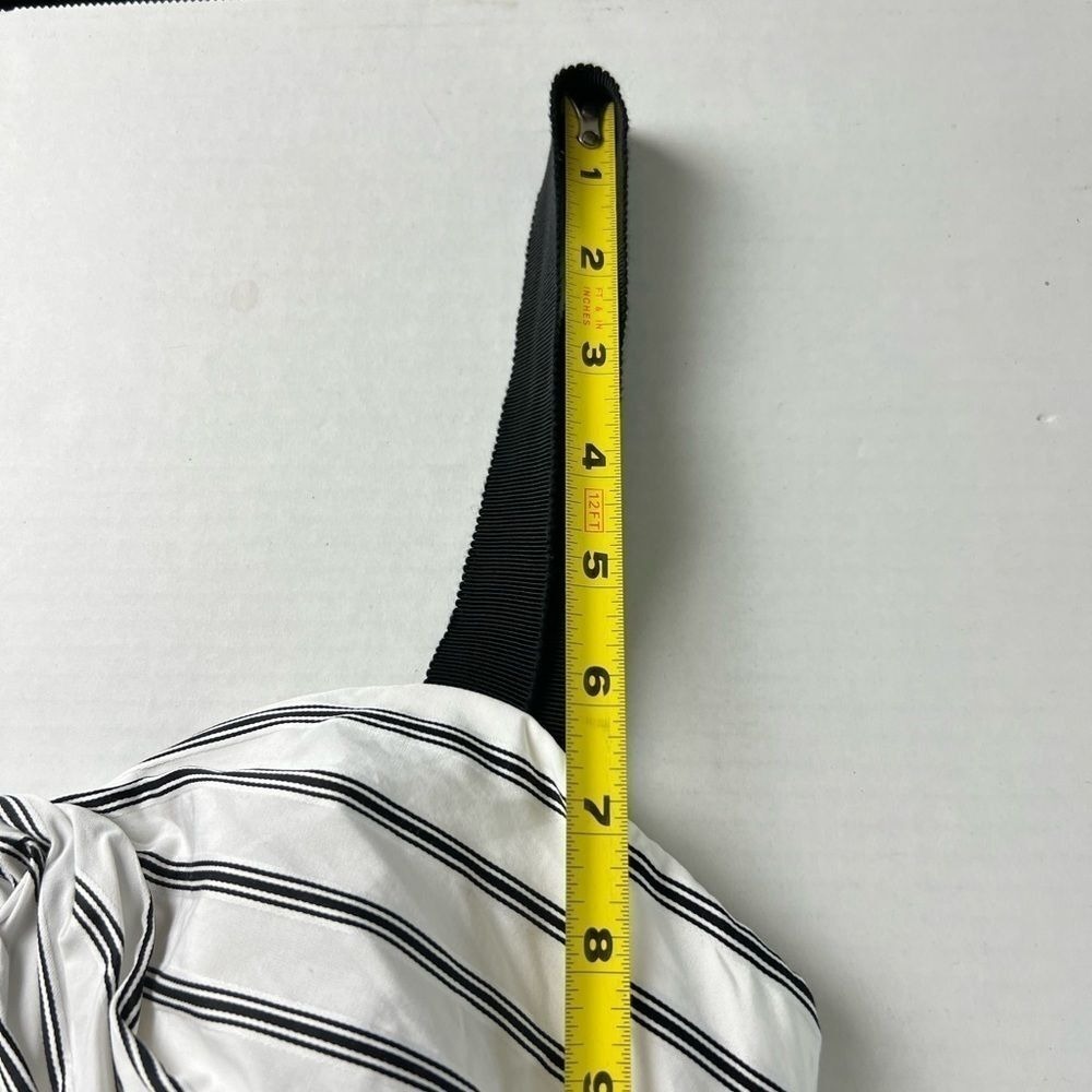 Jason Wu Striped Twisted Bodice Midi Dress White Black Size 4 - Picture 9 of 16
